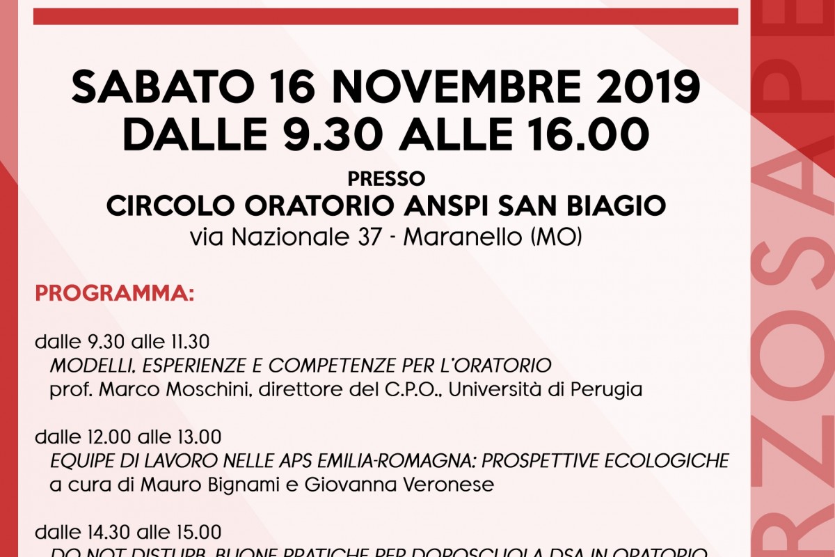 Oratorio: modelli, esperienze e competenze. Incontro a Maranello (MO)